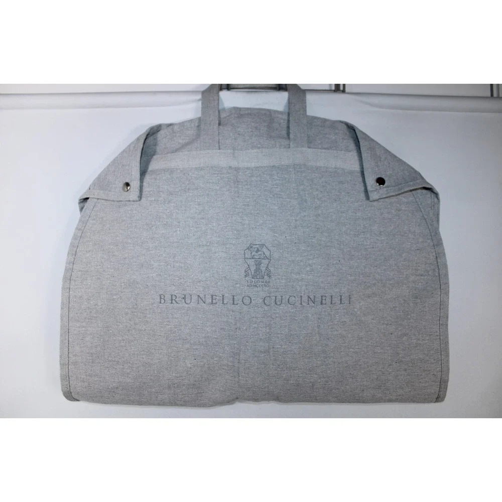 Brunello Cucinelli Gray 21.5x35 Zip Closure Travel Luxury Garment Bag